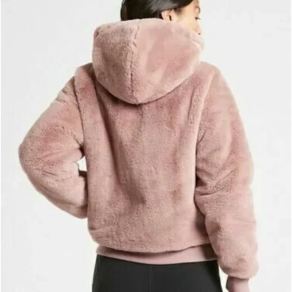 Athleta Plush Zip-Up Jacket in Dusty Rose - Picture 4 of 7
